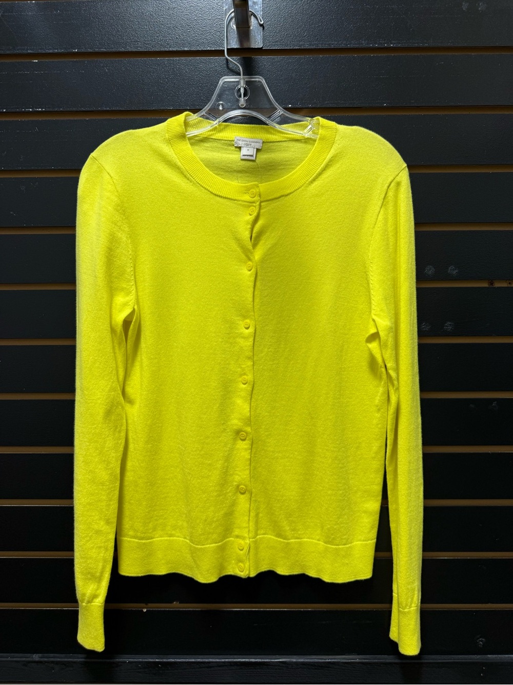 J.Crew Clare Cardigan Chartreuse Cotton Button Front Sweater Medium